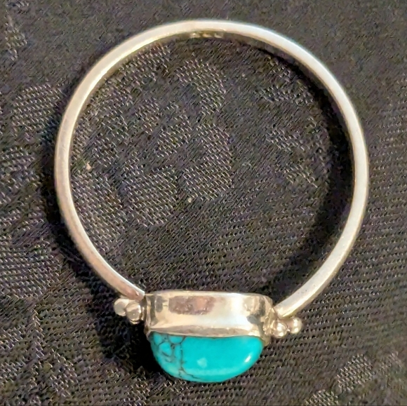 Rutilated turquoise Stone 925 Solid Sterling Silver Ring Size 8 - Picture 5 of 10